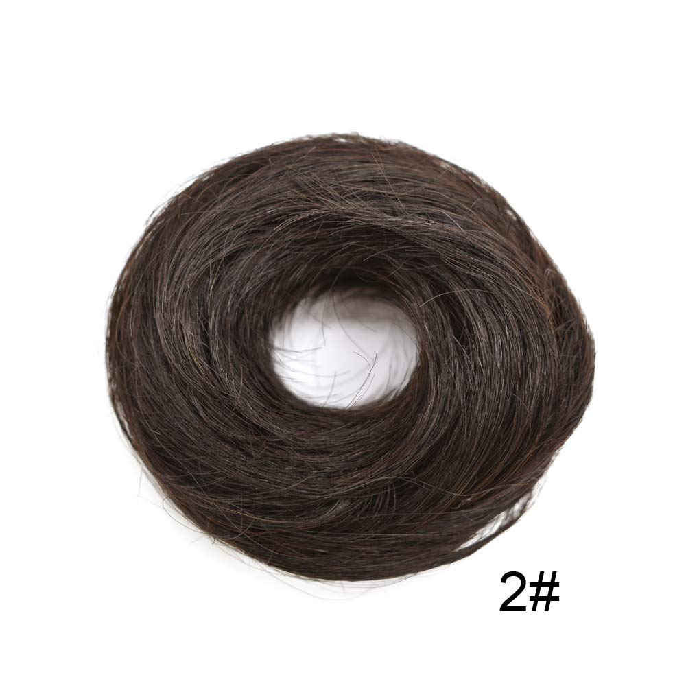 LyricalHair Real Human Hair Bun Chignon Hair Extension Wrap Around Donut Style Rubber Band Scrunchie Fashionable Hair Extension For Women